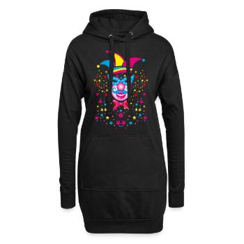 44 Clown Karnevalshut Karneval Fasching Kostüm - Hoodie-Kleid - Schwarz - Vorne