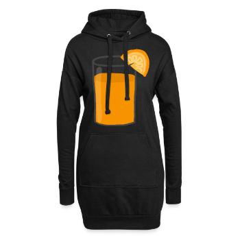Jus d’orange - Sweat-shirt à capuche long Femme - noir - Devant