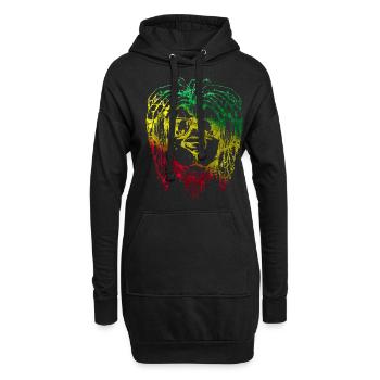 Afrika Löwenkopf Löwe Tier Löwen Maori König - Hoodie-Kleid - Schwarz - Vorne