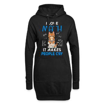Ich liebe Mathe es bringt Leute zum Weinen - Hoodie-Kleid - Schwarz - Vorne