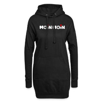 moin. weiß mir 2 Herzen - Liebe das Plattdeutsch - Hoodie-Kleid - Schwarz - Vorne