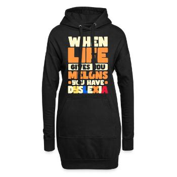 Dyslexique - Sweat-shirt à capuche long Femme - noir - Devant
