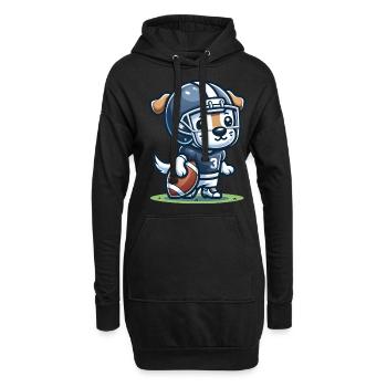 Chien mignon joueur de football américain - Sweat-shirt à capuche long Femme - noir - Devant