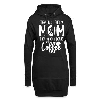Maman athlétisme courant avec du café et de l’amour - Sweat-shirt à capuche long Femme - noir - Devant