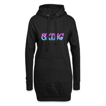 skiing - Hoodie-Kleid - Schwarz - Vorne