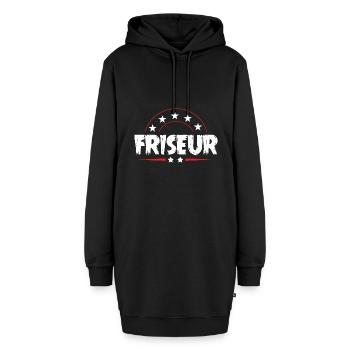 Friseur Beruf - Hoodie-Kleid - Schwarz - Vorne - AI Model Female 172 light (172cm)