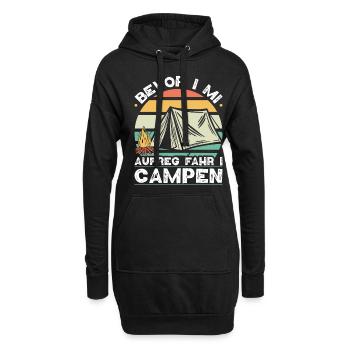 Avant I Mi Aufreg Camper en dialecte bavarois - Sweat-shirt à capuche long Femme - noir - Devant