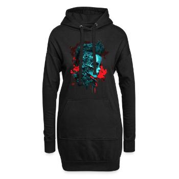 Zombie Punk Girl - Hoodie-Kleid - Schwarz - Vorne