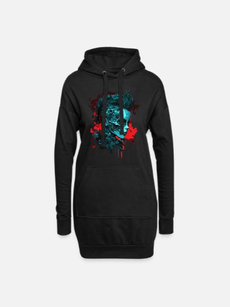 Zombie Punk Girl - Hoodie-Kleid - Schwarz
