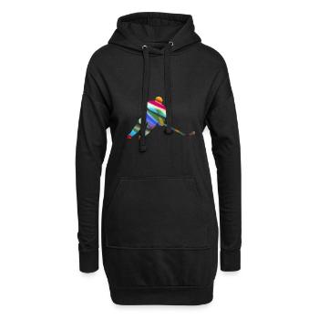 Eiskockey, hockey, Graffi, bunt - Sweat-shirt à capuche long Femme - noir - Devant