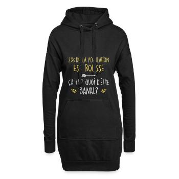 fière d'être rousse - Sweat-shirt à capuche long Femme - noir - Devant