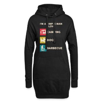 Camping Chien Grillen Homme - Sweat-shirt à capuche long Femme - noir - Devant