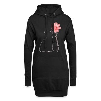Miezekatze Mit Blume Katze Geschenk - Hoodie-Kleid - Schwarz - Vorne