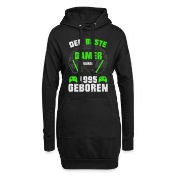Gamer Gift Gaming Anniversaire 1995 Naissance - Sweat-shirt à capuche long Femme - noir - Devant