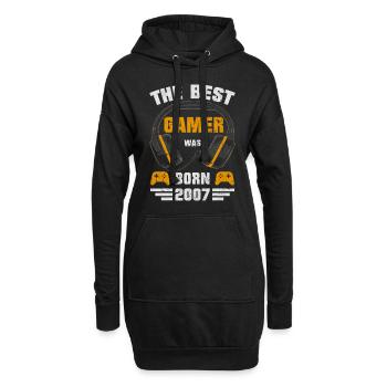 Gaming Birthday Gamer 2007 Born Cadeau - Sweat-shirt à capuche long Femme - noir - Devant