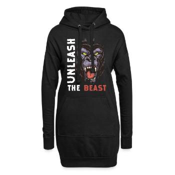 Monkey Primat Schimpanse - Hoodie-Kleid - Schwarz - Vorne