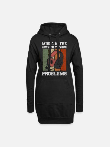 Problem Lösung Satire Egal - Hoodie-Kleid - Schwarz
