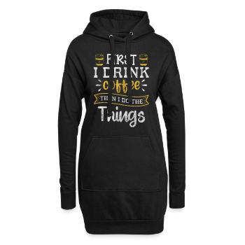 Kaffeeliebhaber Humor Coffeeshop - Hoodie-Kleid - Schwarz - Vorne
