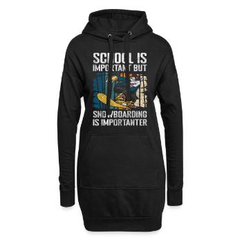 Schnee Piste Sport Winterurlaub - Hoodie-Kleid - Schwarz - Vorne
