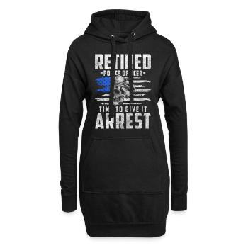 Sirène de scène de crime d’arrêt de policière - Sweat-shirt à capuche long Femme - noir - Devant