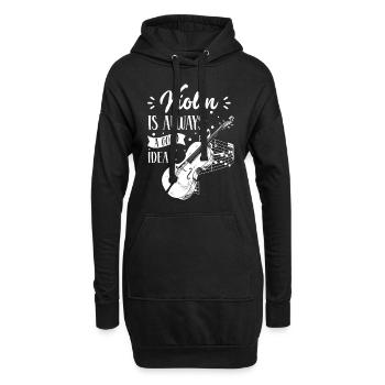 Musiker Instrument Streichinstrument - Hoodie-Kleid - Schwarz - Vorne