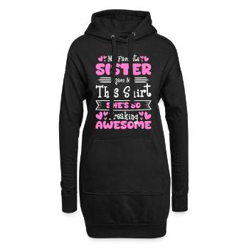 Familie Kinder Bruderherz Zusammenhalt - Hoodie-Kleid - Schwarz - Vorne