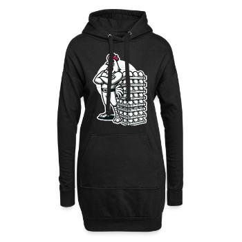 Lustiger lokaler Eierhändler Hühnerdesign - Hoodie-Kleid - Schwarz - Vorne
