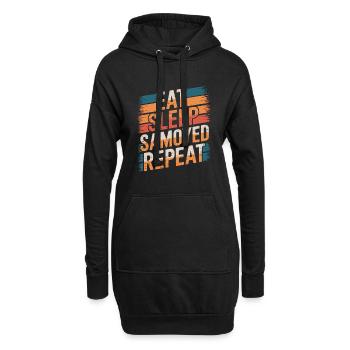 Manger. Dormir. Samoyède. Répéter. - Sweat-shirt à capuche long Femme - noir - Devant
