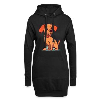 Niedliches Hundedesign für Hundebesitzer - Hoodie-Kleid - Schwarz - Vorne