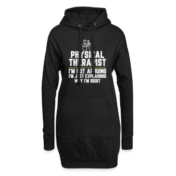 Physiotherapeut Ich streite nicht Ich bin gerecht - Hoodie-Kleid - Schwarz - Vorne