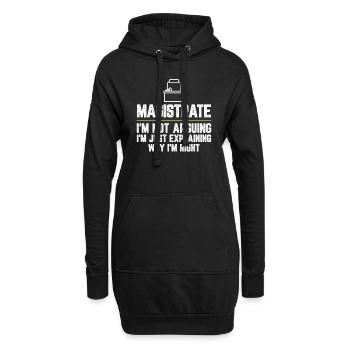 Magistrat Je ne discute pas, je ne fais qu’expliquer - Sweat-shirt à capuche long Femme - noir - Devant