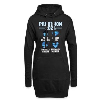 Annonce Grossesse 2024 Prévision pour 2024 Annonce - Sweat-shirt à capuche long Femme - noir - Devant