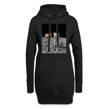 Astronaut Pride Regenbogen Flagge - Hoodie-Kleid - Schwarz - Vorne