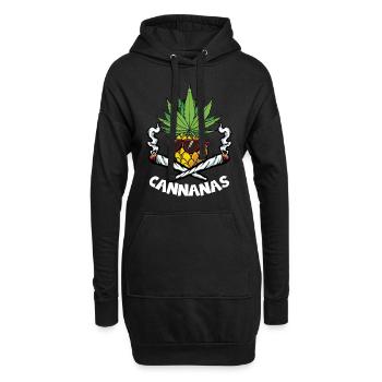 CANNANAS GRAS CANNABIS HANF KIFFEN KIFFER - Hoodie-Kleid - Schwarz - Vorne
