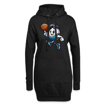 Ostern Basketball Ei Sportliche Osterei Deko - Hoodie-Kleid - Schwarz - Vorne
