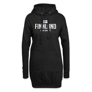 Finlande quoi d’autre dire vacances en Scandinavie - Sweat-shirt à capuche long Femme - noir - Devant