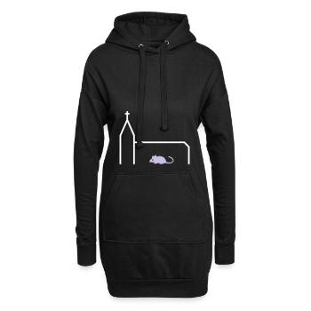 ★ Couleurs de conception modifiables ★ Souris d'église Souris d'église - Sweat-shirt à capuche long Femme - noir - Devant