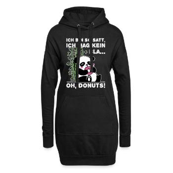 Süßer Panda Bambus Natur Donut Spruch - Hoodie-Kleid - Schwarz - Vorne