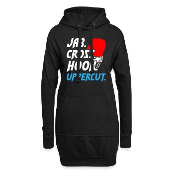 Uppercut de crochet croisé Jab de boxe1 - Sweat-shirt à capuche long Femme - noir - Devant
