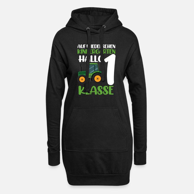 Schulkind Traktor Einschulung Geschenk - Hoodie-Kleid - Schwarz