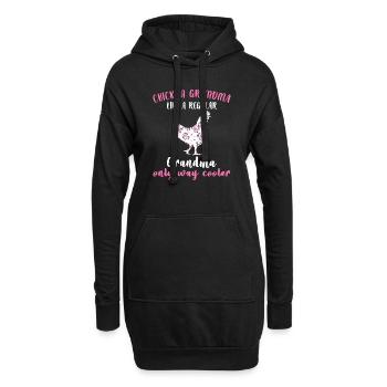 Poulet grand-mère Farming poulets cadeau - Sweat-shirt à capuche long Femme - noir - Devant