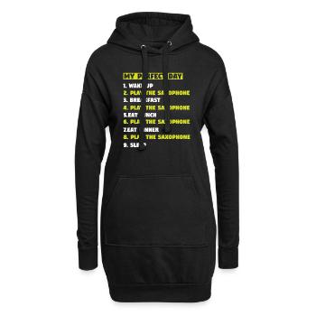 Saxophon Saxophon Saxophon Spieler Geschenk - Hoodie-Kleid - Schwarz - Vorne