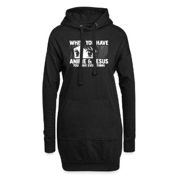 Anime & Jesus Anime & Jesus Gift - Sweat-shirt à capuche long Femme - noir - Devant
