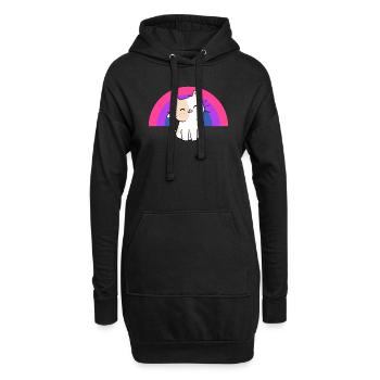 Chat bisexuel Fierté bisexuelle Cadeau de chat - Sweat-shirt à capuche long Femme - noir - Devant
