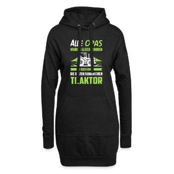 Traktor Opa Traktorfahrer Geschenk - Hoodie-Kleid - Schwarz - Vorne