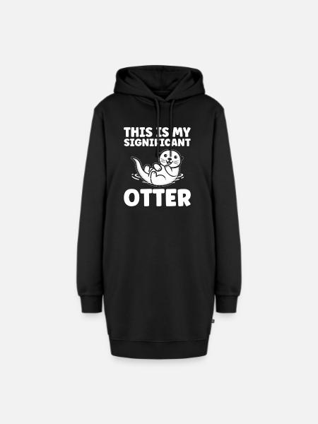 Otter Otter Tier Geschenk - Hoodie-Kleid - Schwarz