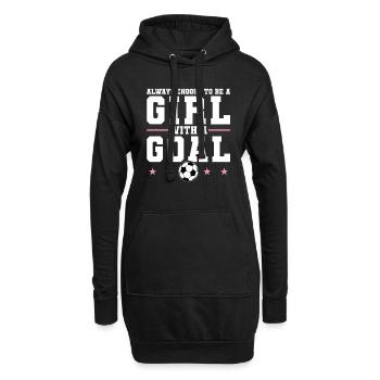 Soccer Girls Football Player Football Match - Hoodie Dress - black - Front