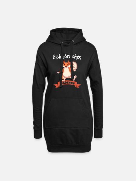 Eichhörnchen Mädchen Eichhörnchen Liebhaberin - Hoodie-Kleid - Schwarz