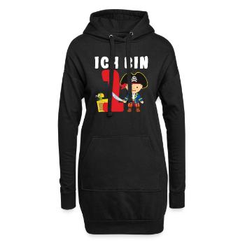1.Geburtstag Pirat Piraten Geschenk - Hoodie-Kleid - Schwarz - Vorne