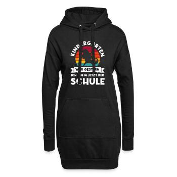 Schulkind Einhorn Schulbeginn Geschenk - Hoodie-Kleid - Schwarz - Vorne